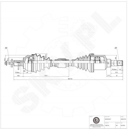 Ημιαξόνιο Ford C-max Focus Ii Volvo C30 S40 Ii V50 Εμπρός Αριστερό 1306775