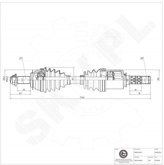 Половин Ос Subaru Legacy Iv Outback Преден Ляв Десен 28321ag000