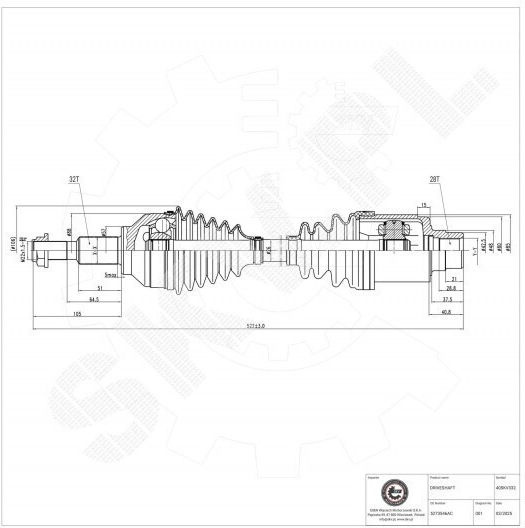 Jumătate De Axă De Transmisie Chrysler Sebring Evită Călătorie Fiat Freemont Față Dreapta 5273546ac