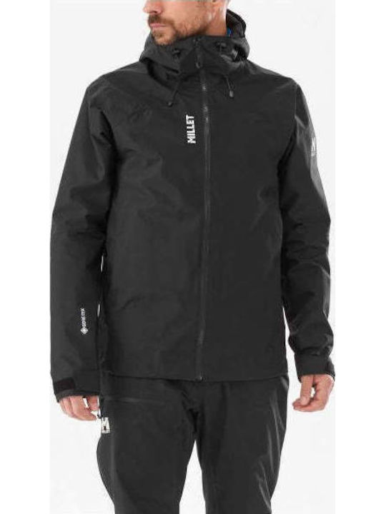 Herren Jacken Hardshell Wasserdicht und Winddicht Schwarz