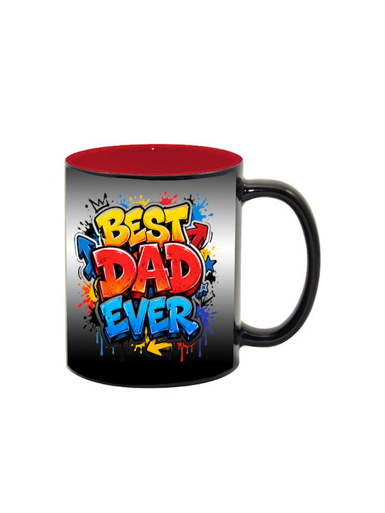 Cană Magică Neagră Cu Interior Roșu Dad