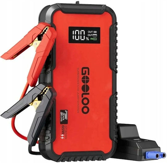 Gooloo Portable Car & Motorcycle Battery Starter 3000mAh with Power Bank / Flashlight 12V