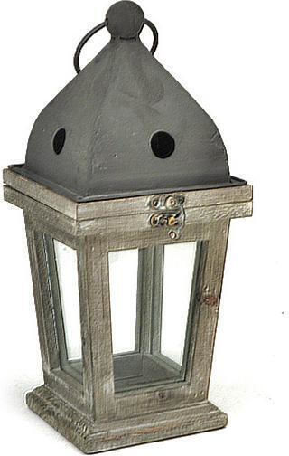 Zaros Laterne Hölzernes Grau