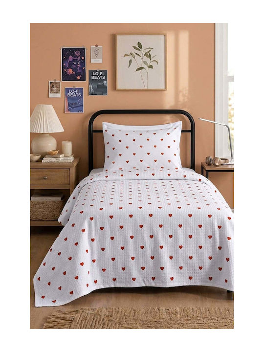 SteweHome Κουβέρτα Πικέ Μονή 160x230εκ. Λευκή