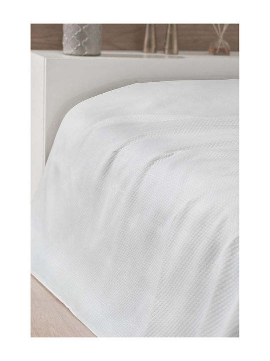 SteweHome Κουβέρτα Πικέ Μονή 160x230εκ. Λευκή