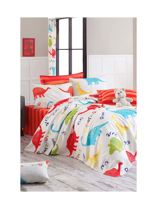 SteweHome Set Kids Double Duvet Cover With 2 Cotton White Pillowcases 200x235cm