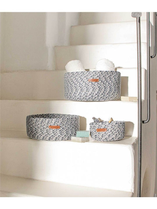 SteweHome Decorative Fabric Basket with Grey Handles