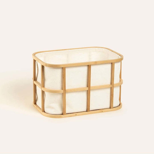 SteweHome Decorative Bamboo Basket Multicolour 32x23x20cm