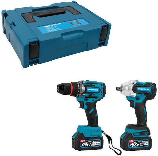 013243 Drill Driver & Impact Driver Set with 2 Batteries and Case