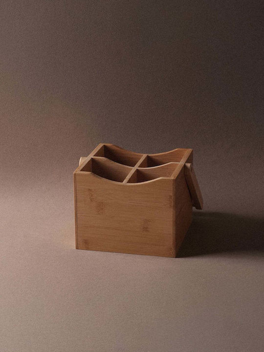 SteweHome Set of Beige Bamboo Decorative Baskets 4 Pieces