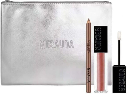 Mesauda Milano Glow Up Make-up-Paletten und Sets für die Lippen mit Kosmetiktasche 3 Stück
