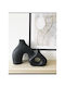 SteweHome Set of Black Stone Decorative Vases