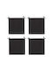 SteweHome Garden Chair Cushion Black 4 Pieces 40x40 cm