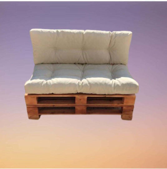 SteweHome Μαξιλάρι για Παγκάκι Παλέτας Λευκό 80x120εκ.