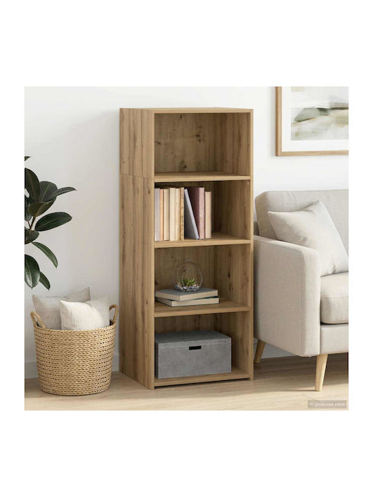 Floor Living Room Display Cabinet Made of Wood with Windowed Brown 50x41x124cm