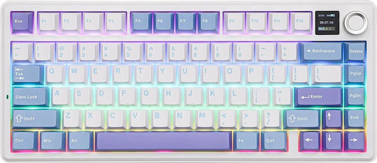 Aula F75 Max Wireless Gaming Keyboard 75% with RGB Lighting (English US) White/Blue/Purple