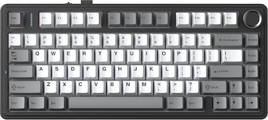 Aula F75HE Kabelloses Gaming-Tastatur 75% mit Magnetischen Schaltern und RGB-Beleuchtung Englisch US Schwarz/Grau