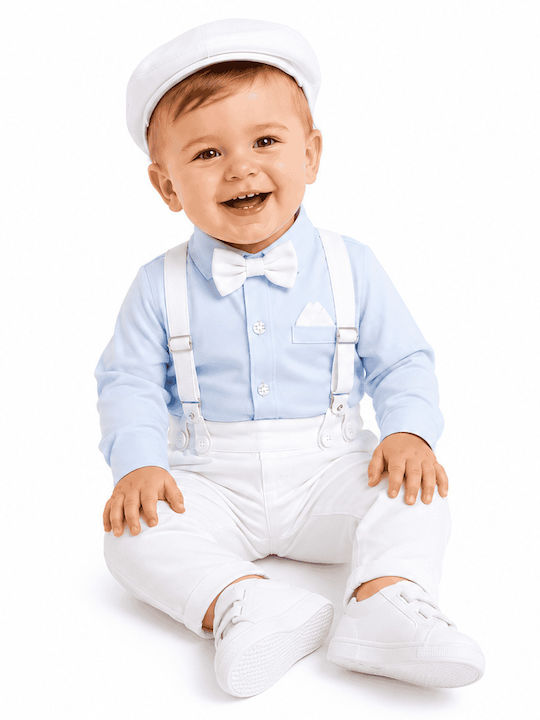 TakTakBaby Дрехи за кръщене за момче Костюм Светлосин 5 Бройки