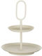Atmosphera Metallic White Tiered Appetizer Stand Ø36xH28cm