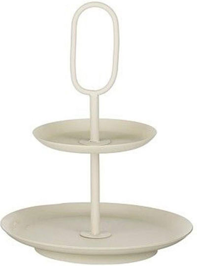 Atmosphera Metallic White Tiered Appetizer Stand Ø36xH28cm