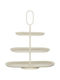 Atmosphera Metallic Tiered Appetizer Stand White W48xL20xH55cm