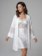 Milena by Paris Summer Bridal Women's Robe with Nightgown White