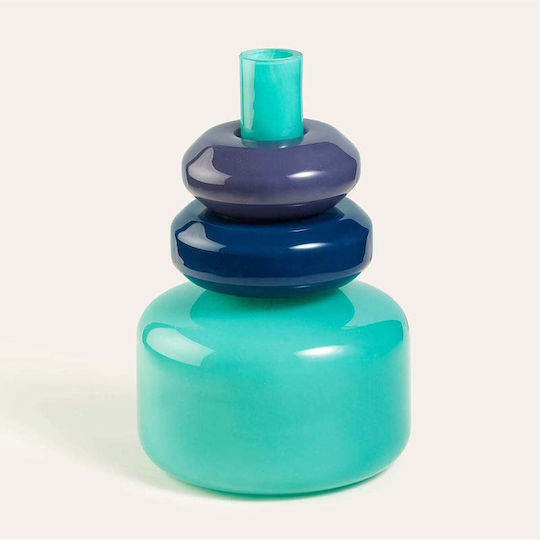 SteweHome Decorative Multicolour Glass Vase