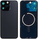 Apple Iphone 15 Pro Max Back Glass Large Hole + Lens + Magsafe Black Titanium Oem Logo