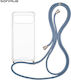 Sonique Silicone Back Cover with Blue Neck Stra...