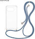 Sonique Silicone Back Cover With Blue Neck Stra...