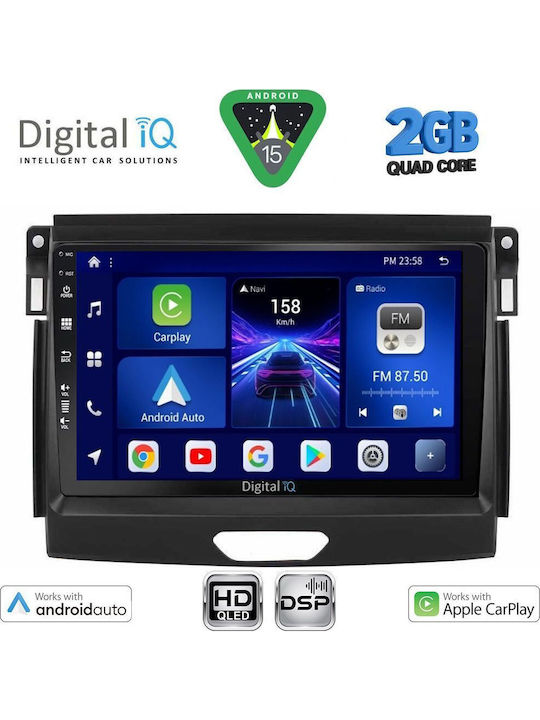 Digital IQ Car Audio System for Ford Ranger 2015-2018 Bluetooth USB WiFi GPS Apple CarPlay Android Auto with 9" Touch Screen