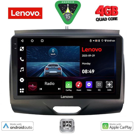 Lenovo Car Audio System for Ford Ranger 2015-2018 Bluetooth USB WiFi GPS Apple CarPlay Android Auto with 9" Touch Screen