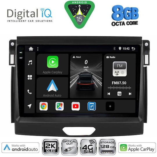 Digital IQ Ηχοσύστημα Αυτοκινήτου για Ford Ranger 2015-2018 (Bluetooth/USB/WiFi/GPS/Apple-Carplay/Android-Auto) με Οθόνη Αφής 9"