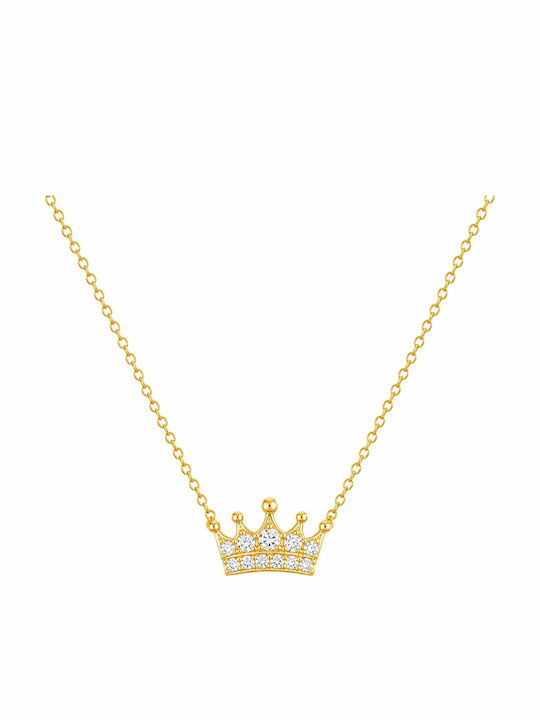 Senzio Belibasakis Necklace With Tiara Design In 9 K Gold With Zircon