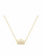 Senzio Belibasakis Necklace With Tiara Design In 9 K Gold With Zircon