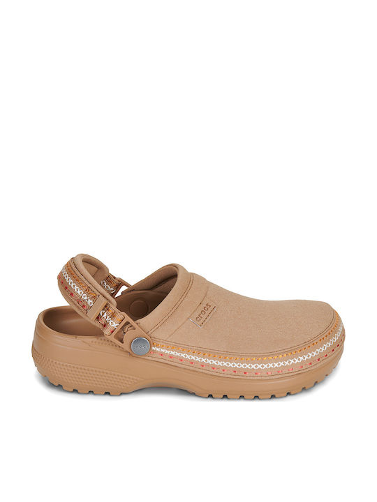 Crocs Crafted Vegan Suede Stitch Σαμπό Καφέ