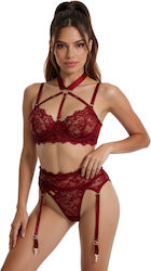 Sexy Lingerie Sets Sx1011 3pcs Cherry