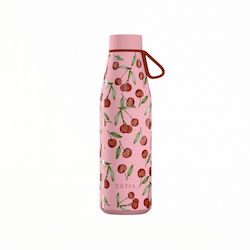 Estia Flow Save the Aegean Recyclable Thermos Bottle Stainless Steel BPA Free 500ml Cherry Rose