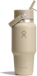 Hydro Flask Thermos Bottle 710ml Flex Straw Cap Oat
