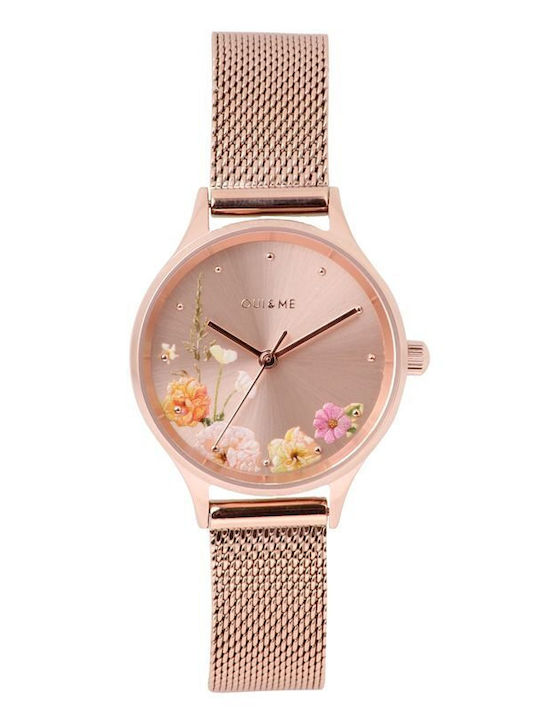 Oui & Me Women's Watch 28mm Battery with Pink Gold Metal Bracelet