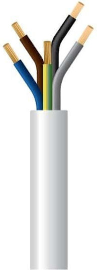 Flexible Cable H05vv-f 5x4mm² White 100m/roll
