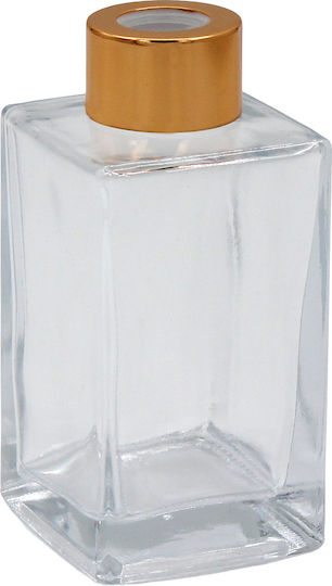 Glass Bottle Room Fragrance 130 Ml 5x5x11 Cm Gold Cap Keskor 62568