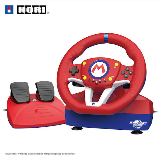 Hori Mario Kart Racing Wheel Pro Mini Steering Wheel with Pedals for Switch 2 with 270° Rotation