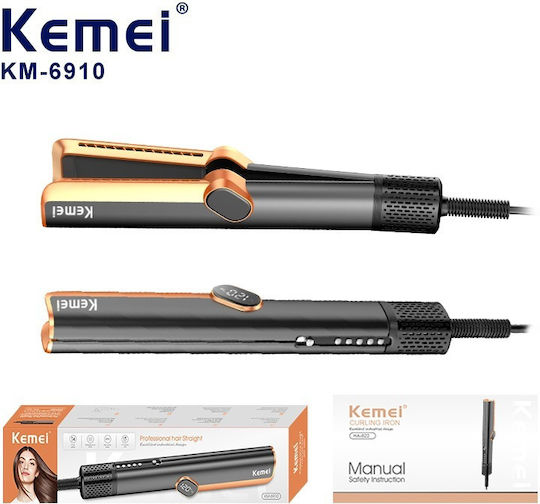 Kemei KM-6910 Πρέσα Μαλλιών με Κεραμικές Πλάκες 1000W