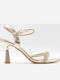 Damen Sandalen mit Strass Gold