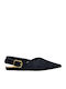 Wildleder Damen Ballerinas Slingback Anatomisch Schwarz