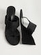 Mules Suede Platformă Cu Toc Separabil Dama 9898-2 Negru Sintetic Suede