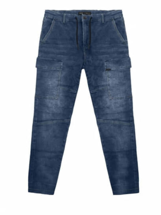 Double Herren Jeanshosen Cargo Blau