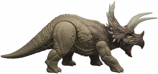 Action Figure Wild Roar Triceratops Jurassic World Dinosaur with Sounds and Light for 4+ Years
