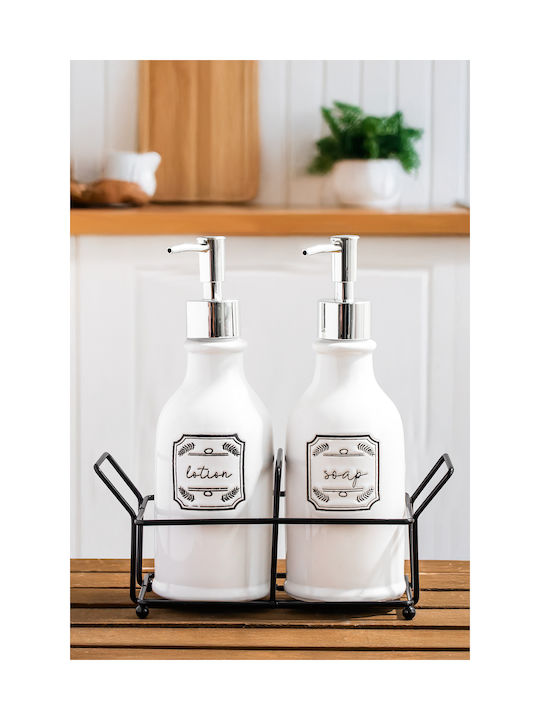 SteweHome Kitchen Porcelain White Dispenser 350ml